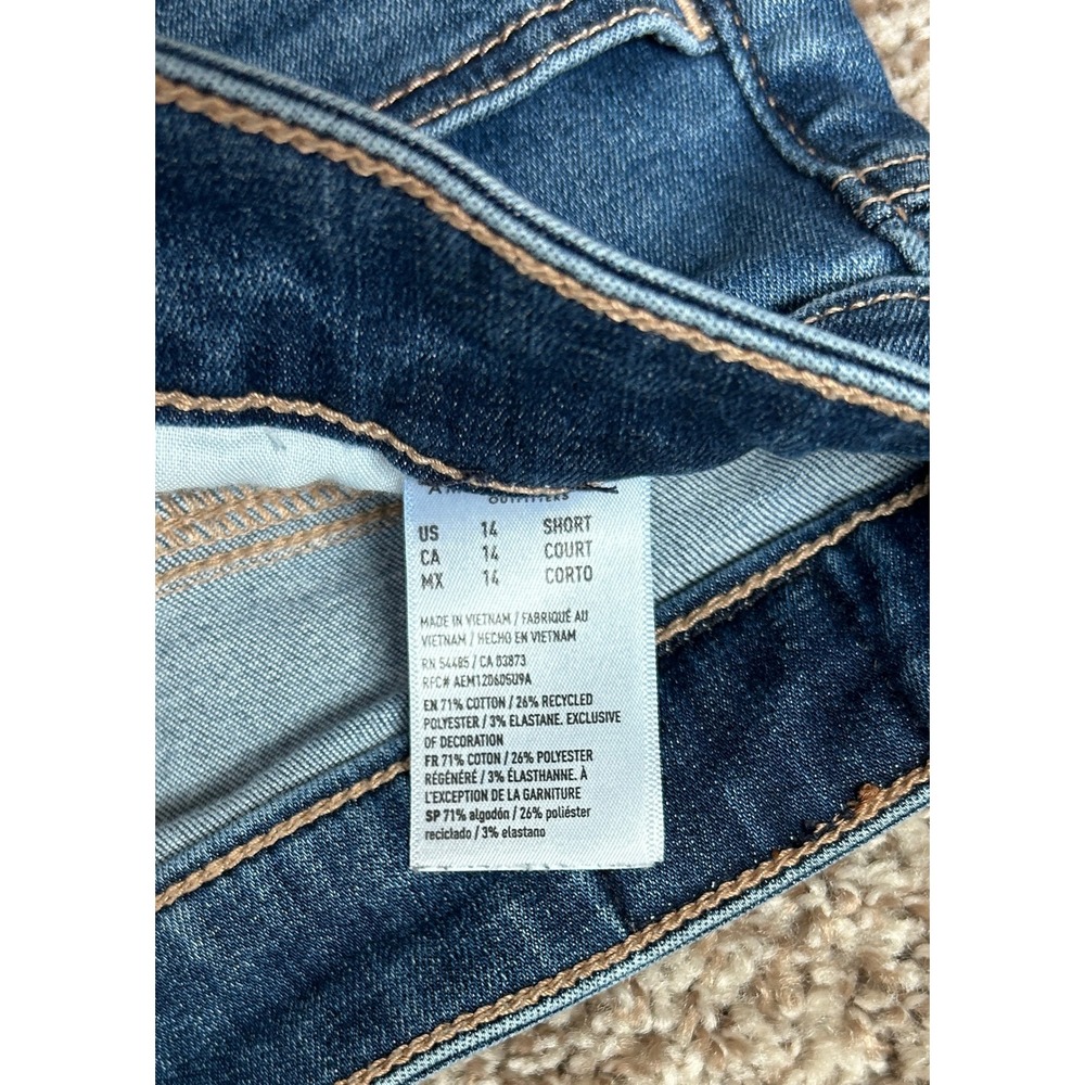 American Eagle High Rise Jegging Jeans Womens I 14 Short I Medium Wash Stretch - Picture 8 of 9